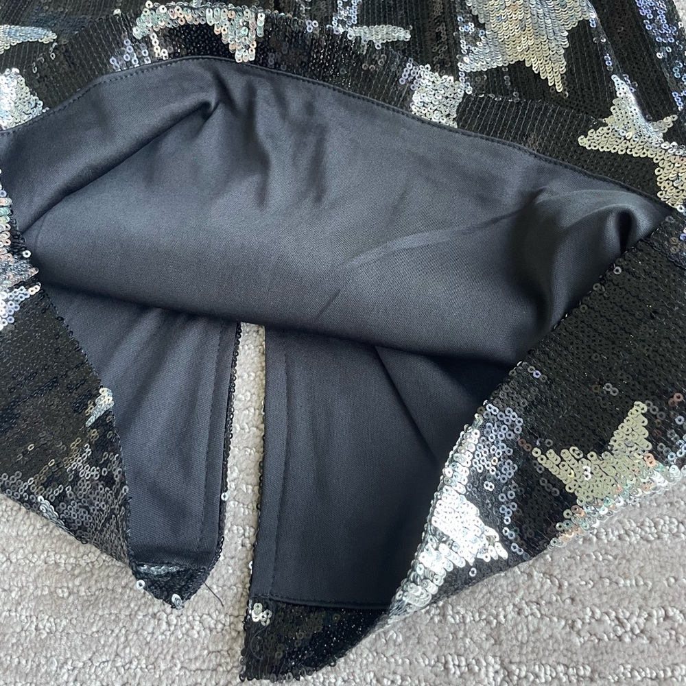 Black and Silver Moons and Stars Sequin Skirt - Picture 4 of 6